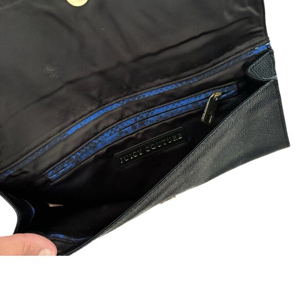 Juicy Couture navy blue pebbled clutch - Picture 4 of 5